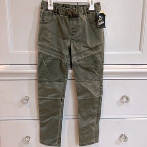 BRAND NEW Boys size 10 Super skinny pull on pants, olive green color